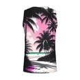 thumbnail image 4 of Penkiiy Sunset Print Beach Tank Tops Men Summer Casual Sleeveless T-Shirt Round Neck Sports Tee Racerback Workout Tanks L Pink, 4 of 4