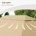 thumbnail image 5 of Outdoor Umbrellas Outsunny 10' x 13' Gazebo Canopy Replacement, Outdoor Gazebo Cover Top Roof Replacement with Vents and Drain Holes, (TOP COVER ONLY), Khaki,Patio Shades, 5 of 9