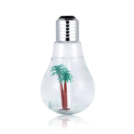 

Tmosphere Bulb Air Humidifier Essential Oil 400ml LED Desktop Aroma Diffuser Bedside Humidification Travel Mist Maker for Household Car White Stone Silver