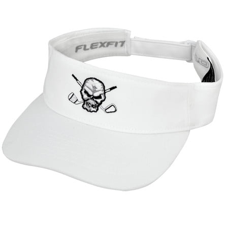 Golf Visor w/ Skull Design (White)
