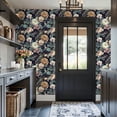 thumbnail image 3 of Peel and Stick Wallpaper Elegant Floral Bouquet Roses Orchids Butterflies Dark Wall Mural 17.7in x 9.8ft Self Adhesive Removable Wall Paper Renter Friendly Wallpaper for Nursery Bedroom Cabinets, 3 of 8