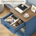 thumbnail image 6 of Homfa 2-Tier Nightstand with Drawer, Side Table for Bedroom Living Room Set of 2, Blue, 6 of 7