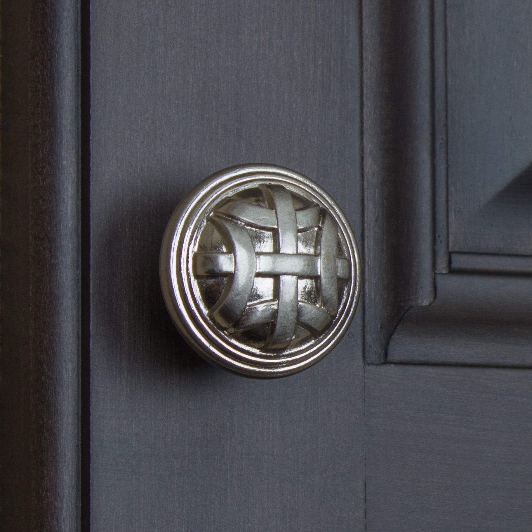 GlideRite 1-1/4 in. Round Braided Cabinet Knob, Satin Nickel