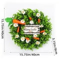 thumbnail image 3 of AZXY 13.7 Inch Easter Wreath - Spring Flower Garland with Cute Carrots, Assorted Blooms & Lush Green Foliage, Indoor Outdoor Home Porch Wall Mantel Window Party Wedding Decor, 3 of 5
