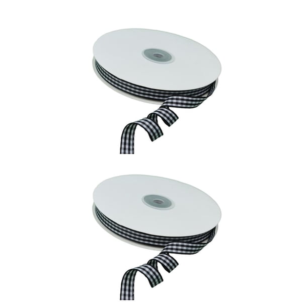 Inteprter Cinta de poliéster ampliamente para manualidades de bricolaje Cintas prácticas fáciles de usar y de moda para envolver regalos negro negro 45m 2Conjunto
