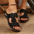 thumbnail image 5 of LOVZFMLL Wedge Sandals for Women 2025 Fashion Flower Cut Out Clogs Sandals Casual Outdoor Beach Vacation Comfort Walking Chunky Sandals Black 6, 5 of 9
