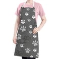 thumbnail image 5 of Grey Dog Paw Footprint Apron-Garden Aprons for Women with Pockets-Cotton Linen Waterproof Kitchen Cooking Gardening Aprons Adjustable for Kitchen,Cooking,BBQ and Salon 33x27 Inch, 5 of 7