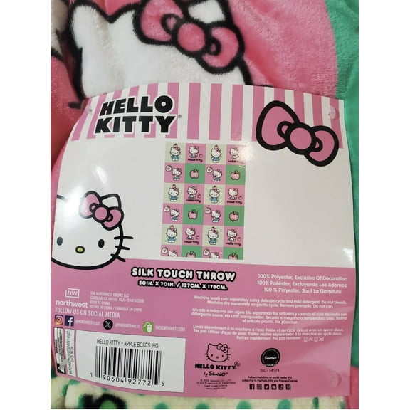 Hello Kitty Apple Boxes Silk Touch Throw Blanket