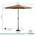 thumbnail image 3 of Sombrilla Para Exterior Con Base Metalica Jardin Playa 3 Mts cafe Sky Green HJSB30140003, 3 of 8