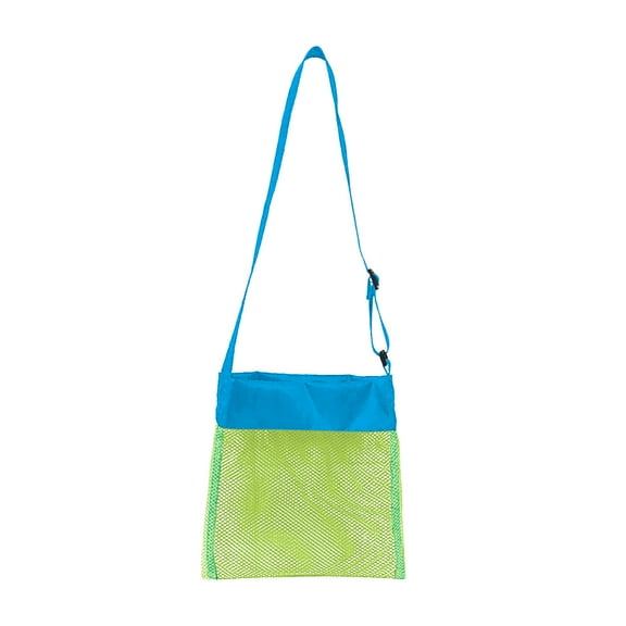 Beach Toy Mesh Bag,Kids Collecting Bag,Sand Toy Storage,Shell Collector Bag with Zipper,Foldable Portable Beach Organizer
