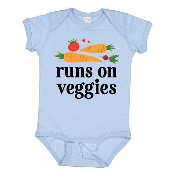 Inktastic Vegetarian Runs on Veggies Boys or Girls Baby Bodysuit