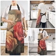 thumbnail image 6 of Kitchen Apron with 2 Pockets Adjustable waterproof Cooking Aprons for Women Men Chef Red Pink Cream Rose, 6 of 7