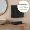 thumbnail image 3 of HOME ESSENTIALS Set of 6 Turkish Hand Towels for Bathroom 100% Cotton, 600 GSM Soft Touch, Fluffy, Easy Dry, Luxurious, Comfortable, Sustainable Turkish Towel 16"x30" Black, 3 of 6