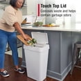 thumbnail image 4 of Rubbermaid Kitchen Trash Can, 12.2 Gallon Plastic Touch Top Garbage Bin, White, 4 of 8