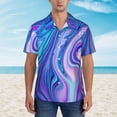 thumbnail image 2 of Susaid Swirl Blue And Purple Print Hawaiian Shirts for Men Women,Hawaiian Summer Short-Sleeve Casual Relaxed-Fit Button-Down,3X-Large, 2 of 7
