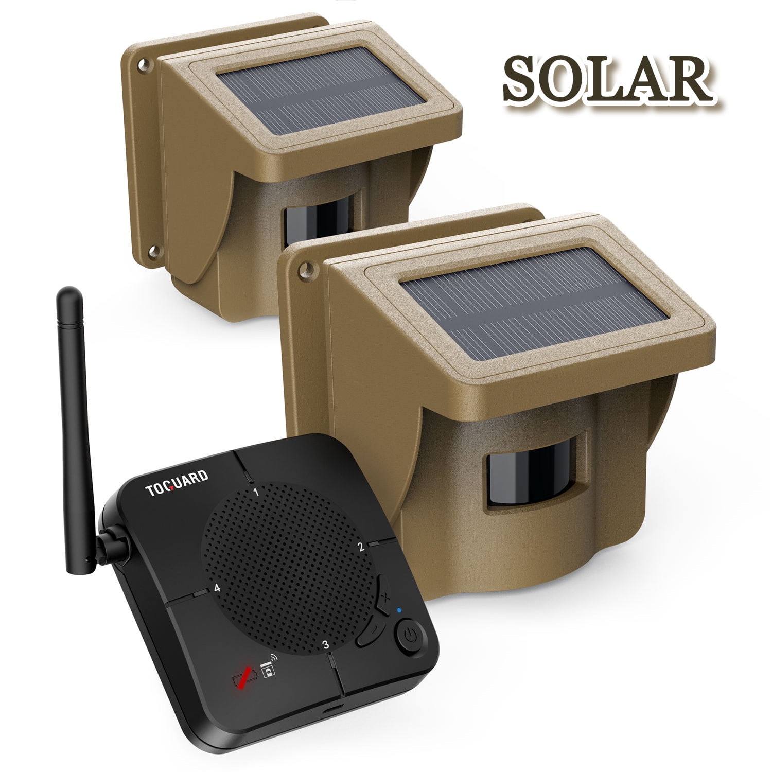 TOGUARD Solar Driveway Motion Detectors Outdoor Security Alert System