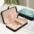 thumbnail image 6 of SKYSONIC Marble Texture Travel Jewelry Box PU Leather Jewelry Organizer Ideal Gift for Women Girls, Portable Mini Jewelry Travel Case for Earrings Rings Necklaces Bracelets, 6 of 7