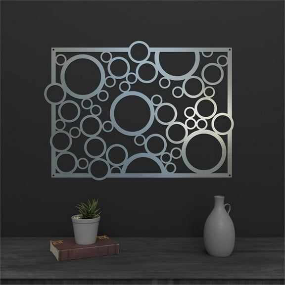 Stainless Steel Metal Wall Decor in Metallic Silver Finish - Art Bubbles