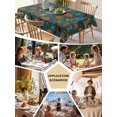 thumbnail image 5 of Orange Green Spring Floral Table Cloth, Waterproof Tablecloth for Square Tables, Vintage Botanical Summer Flower Reusable Washable Fabric Table Cover for Restaurant Kitchen Dining Tables 54"x54", 5 of 9