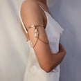 thumbnail image 5 of Greek Leaf Arm Bracelet Chain for Women Girls Gold Metal Open Upper Arm Bangle Simple Armlet - Gold, 5 of 6