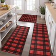 thumbnail image 2 of Red and Black Christmas Plaid Pattern Kitchen Rugs Sets Of 3,Kitchen Runner Rugs Non Skid Washable,Decorative Kitchen Floor Mats for Kitchen,Sink,Laundry,17"x30"+ 17"x47" + 17"x59", 2 of 6