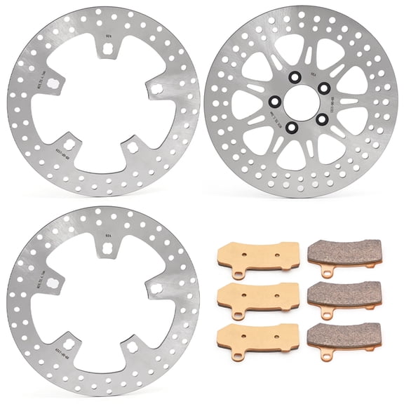For Harley Front Rear Brake Rotors Pads 14-23 Electra Glide Road King FLHX FLTRX