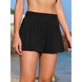 thumbnail image 6 of 3"Swim Shorts for Women Side Pleated Bathing Bottoms High Waisted 2-In-1 Tankini Swimming Trunks with Pockets, 6 of 6
