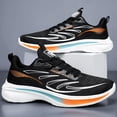 thumbnail image 2 of Men's Lace Up Casual Sports Shoes Lightweight Slip On Sneakers Breathable Non Slip Running Shoes with Arch Support Orange Size 10, 2 of 5