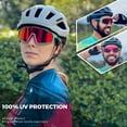 thumbnail image 2 of Gafas para ciclismo KAPVOE polarizadas con protección UV400 rojas, 2 of 6