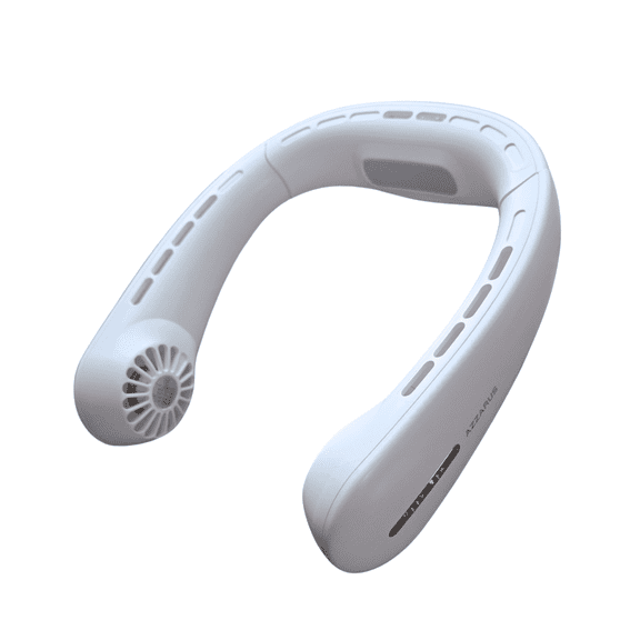 Bladeless Neck Fan, 4000mAh Rechargeable Battery, USB Rechargeable, 3 Speeds, 360° Airflow, Personal Wearable Cooling Fan for Indoor & Outdoor – White