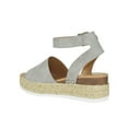 thumbnail image 3 of Soda Women Wedge Sandals Open Toe Ankle Strap Flatform Espadrilles Trim Platform TOPIC-S Gray 6.5, 3 of 3