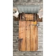 thumbnail image 3 of Ambesonne Rustic Quilted Bedspread Set 2 Pcs, Dated Door Barn House, Twin Size, Chocolate, 3 of 3