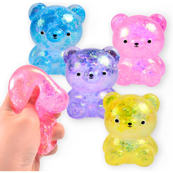 5 Paquetes Oso Juguete de Compresión para Alivio de Ansiedad - Ultra Suave Goma Lenta Pelota de Estrés, Juguete Sensorial para Adultos y Niños