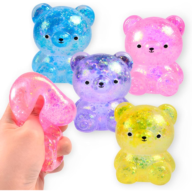 5 Paquetes Oso Juguete de Compresión para Alivio de Ansiedad - Ultra Suave Goma Lenta Pelota de Estrés, Juguete Sensorial para Adultos y Niños