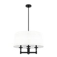 thumbnail image 2 of Hunter - Briargrove 4-light Matte Black, Large Chandelier, Dimmable, Transitional Style, Drum Shaped, for Bedrooms, Dining, Living Rooms - 19702, 2 of 7