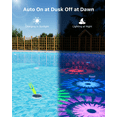 thumbnail image 5 of Yinghao 2 Pack Solar Float Pool Lights with Control 3 Strobe Modes Waterproof Color Change LED Disco Party Ambient Lighting for Above Ground Pool, Yard Pond, 5 of 9