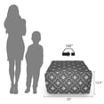 thumbnail image 3 of Geometric Rhombus Rectangle Pouf, Monochromatic Retro Repetition with Nested Retro Symmetry, Under Desk Foot Stool for Living Room Office Ottoman with Cover, 25", Charcoal Grey and White, by Ambesonne, 3 of 4