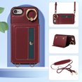 thumbnail image 2 of Allytechgroup Wallet Case for Apple iPhone SE 2022/2020/ iPhone 7 8, With Shoulder Strap Cards Slots Ring Holder Stand Cards Slots RFID Blocking Phone Case for Girls Women, Red, 2 of 11