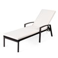 thumbnail image 3 of Gymax Chaise Longue Inclinable en Rotin Réglable pour Patio Extérieur avec Coussin, 3 of 7