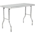 thumbnail image 1 of 48 In x24 In Commercial Stainless Steel Folding Table - Portable Food Prep Station for Restaurants Catering Home Kitchens and Outdoor Use, 1 of 7