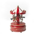 thumbnail image 4 of European Style Customizable Wooden Carousel Music Box - Red HB-6: Elegant Rotating Design for Kids' Room Decor, Perfect Personalized Gift for Christmas, Birthdays, Graduations & Holidays, 4 of 5