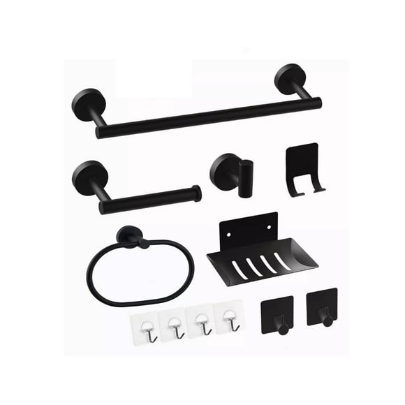 Juego De Accesorios Para Baño 12 Piezas Negro Lab.G  Juego De Accesorios De Baño