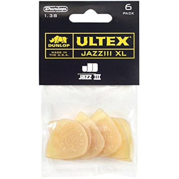 Dunlop 427PXL-U Ultex Jazz III 6 Guitar Picks Players Pack, Extra Large - Pack of 24