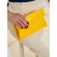 thumbnail image 5 of REMANLAND Women’s Glossy Envelope Evening Clutch Purse, Yellow, 5 of 7