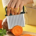 thumbnail image 3 of Dengjunhu Crinkle Cutter with Cover French Fry Cutter Potato Knife Cutter Wavy Crinkle Cutting Tool Potato Cutter Veggie Chopper Veggie Slicer Fruit Vegetable Slicer Stainless Steel, 3 of 7