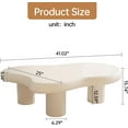 thumbnail image 2 of 41.02" Cloud Shape Coffee Table, Modern Round Edge White Coffee Table with 3 Sturdy Support Legs and 3.14" Thick Tabletop for Living Room, Bedroom, 2 of 9