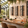 3-set 8 Tier Wall Mount Wine Rack (24 Tiers) Racks For Bottles Display ...