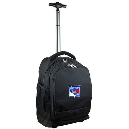 NHL Mojo New York Rangers Wheeled Backpack - Black