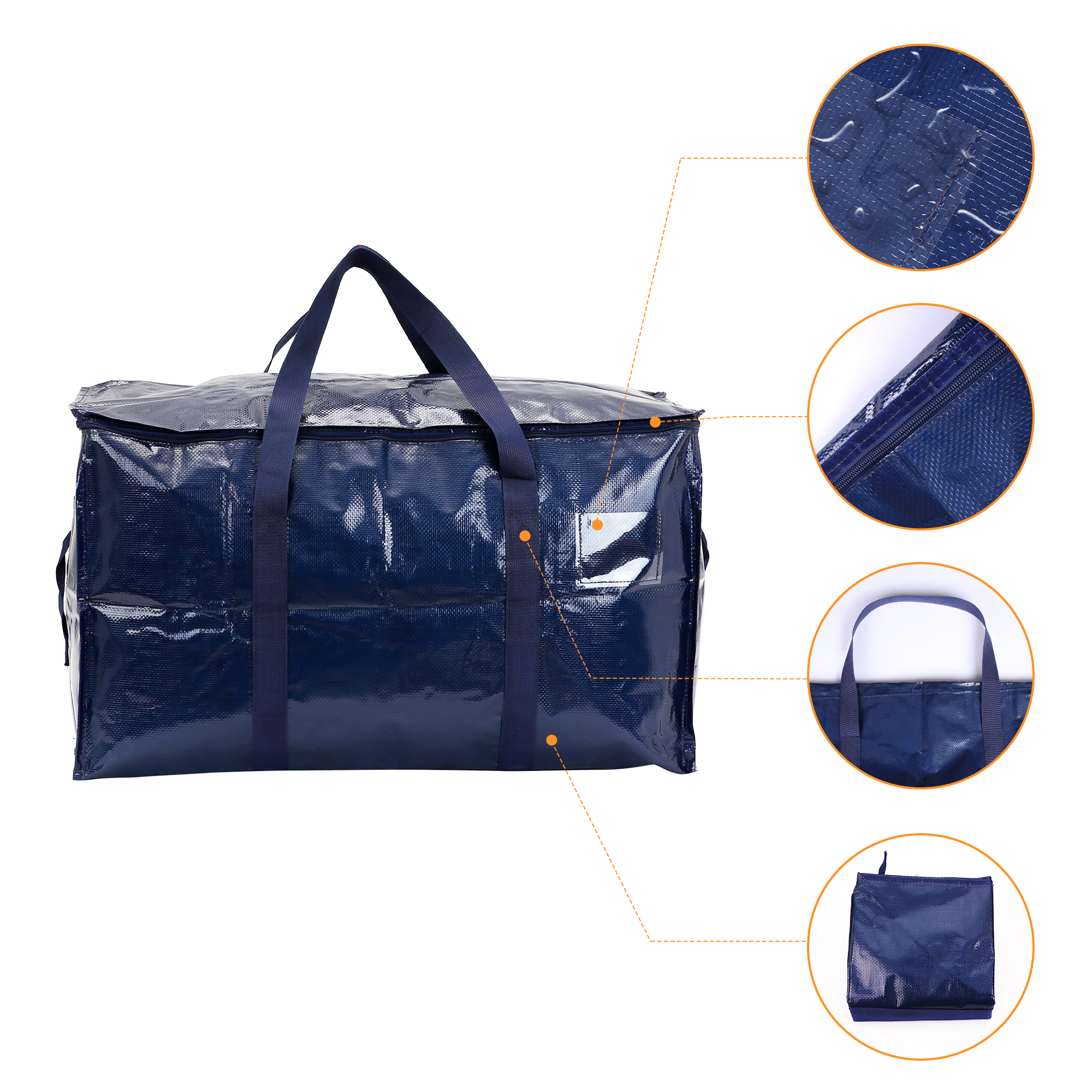 Unique Bargains 1 Pack Clothes Storage Bags Moving Bags Blue 27*14*15in