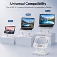thumbnail image 3 of Laptop Stand for Desk, Height Adjustable Laptop Riser Foldable Portable Steel Alloy, Ergonomic Computer Stand with Cooling Vent, Notebook Mount Holder Bracket for 10-16"Laptops,Tablets, White, 3 of 11